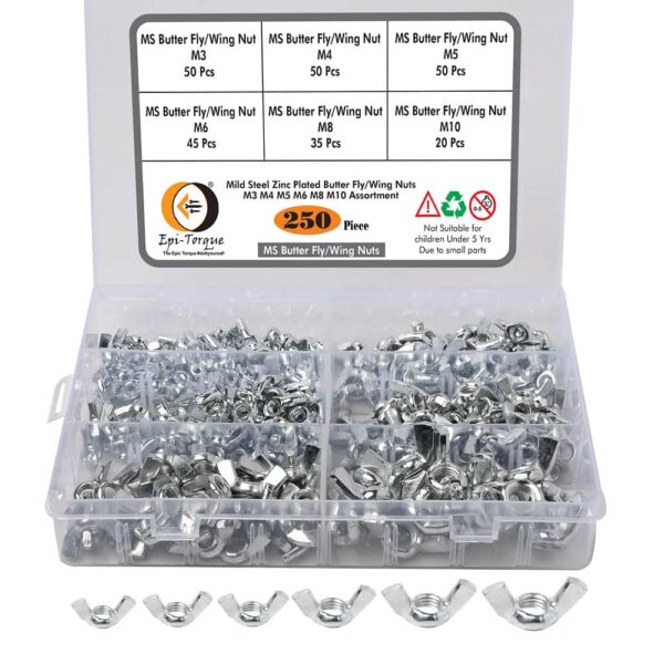 6-Sizes-Butterfly-Wing-Nuts-Assortment-Kit-M3-M4-M5-M6-M8-M10-Sizes-Zinc-Plated-Wing-Nuts-Fasteners-1.jpg 250 Pcs 7 Sizes Butterfly Wing Nuts Assortment Kit, M3 M4 M5 M6 M8 M10 Sizes Zinc Plated Wing Nuts Fasteners