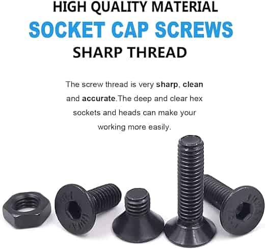 893 Pcs Hi Tensile M6 M8 M10 M12 Dia Socket CSK Flat Head Bolts With Matching Accessories Assortment Pack