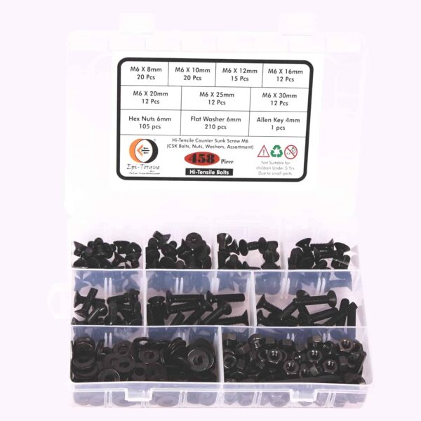 458 Pcs M5 Dia 10.9 Grade Hi Tensile Button Head Bolts Assortment Pack