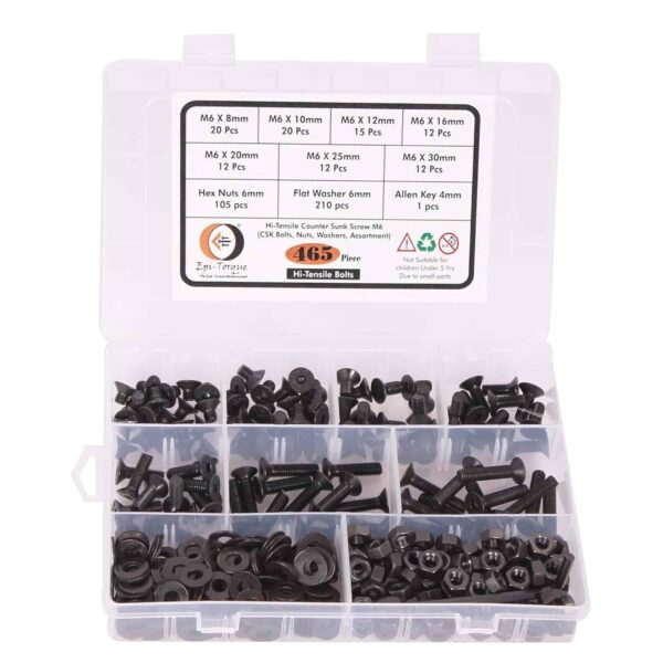 713xT0Hza3L._SL1500_.jpg 465 Pcs Hi Tensile M5 Dia Socket CSK Flat Head Bolts With Matching Accessories Assortment Pack