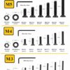 821 Pcs Hi Tensile M3 M4 M5 Dia Socket CSK Flat Head Bolts With Matching Accessories Assortment Pack