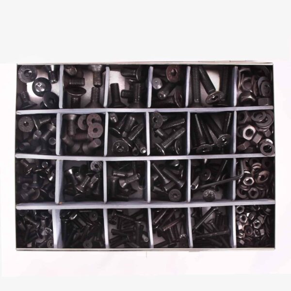 893 Pcs Hi Tensile M6 M8 M10 M12 Dia Socket CSK Flat Head Bolts With Matching Accessories Assortment Pack