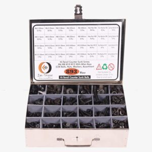 71EbE1qTM4L._SL1500_.jpg 893 Pcs Hi Tensile M6 M8 M10 M12 Dia Socket CSK Flat Head Bolts With Matching Accessories Assortment Pack
