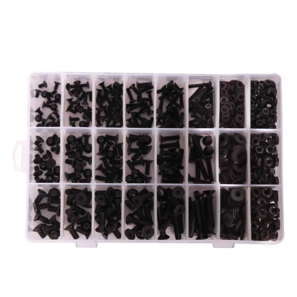 821 Pcs Hi Tensile M3 M4 M5 Dia Socket CSK Flat Head Bolts With Matching Accessories Assortment Pack
