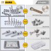 405 Pcs Stainless Steel M5 Dia Socket CSK Flat Head Bolts With Matching Accessories Assortment Pack