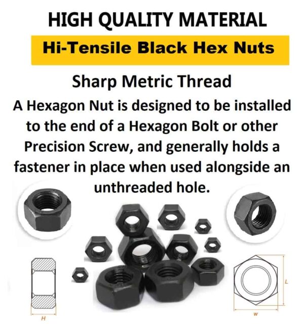 765 Pcs Hi Tensile Hexagonal Nuts 7 Sizes M3-M12 Assortment Pack