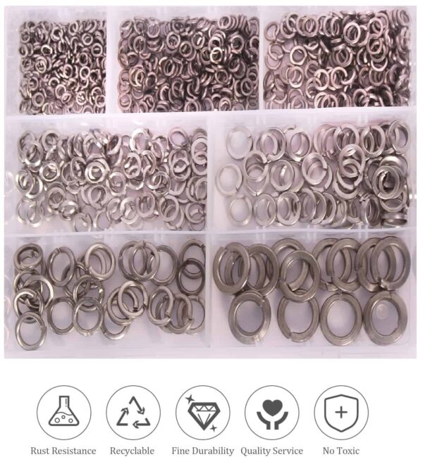 71gd937VcTL._SL1408_.jpg 705 Pcs Stainless Steel Spring Lock Split Lock Washer 7 Sizes M3-M12 Assortment Pack