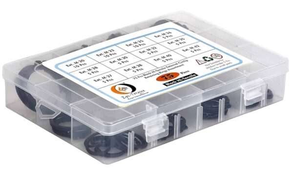 71yJYb2-iCL._SL1500_.jpg 75 Pcs Hi Tensile External Circlip 12 Sizes 20-42mm Assortment Pack