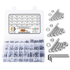 793-Pcs-M3-M4-M5-Dia-Stainless-Steel-Socket-Head-Allen-Bolts-Assortment-Pack-1.jpg 793 Pcs Stainless Steel M3 M4 M5 Dia Socket Head Allen Bolts With Matching Accessories Assortment Pack