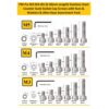 793 Pcs Stainless Steel M3 M4 M5 Dia Socket Head Allen Bolts With Matching Accessories Assortment Pack