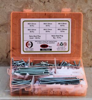 81D60pjorJL._SL1500_.jpg 365 Pcs PAN Slotted Head Zinc Plated Screws Different sizes With Matching Rawl Plugs Assortment Pack