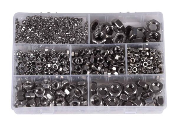81QPzuN7sL._SL1500_.jpg 740 Pcs Stainless Steel Hexagonal Nuts 7 Sizes M3-M12 Assortment Pack