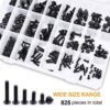 825 Pcs M3 M4 M5 Dia 10.9 Grade Hi Tensile Button Head Bolts Assortment Pack