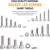 851-Pcs-M6-M8-M10-M12-Dia-Stainless-Steel-Socket-Head-Allen-Bolts-Assortment-Pack-3.jpg 851 Pcs Stainless Steel M6 M8 M10 M12 Dia Socket Head Allen Bolts With Matching Accessories Assortment Pack