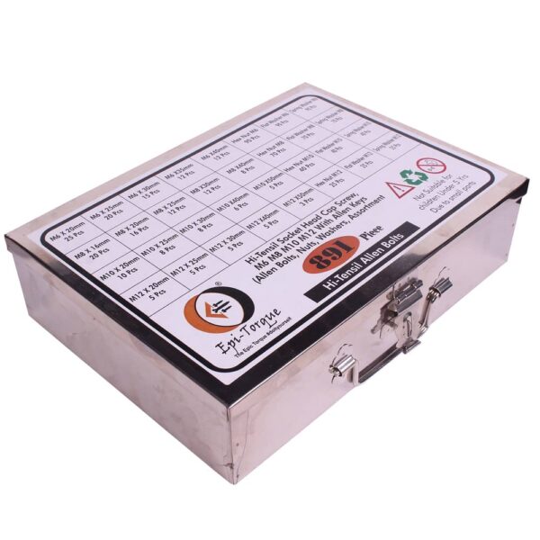 891 Pcs M6 M8 M10 M12 Dia 12.9 Grade Hi Tensile Socket Head Allen Bolts Assortment Pack