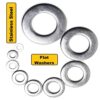 990-Pcs-Stainless-Steel-Flat-Washer-M3-M12-Assortment-Pack-3.jpg Stainless Steel Alloy Flat Fender Washers 7 Sizes M3, M4, M5, M6, M8, M10, M12 Assortment Pack | 990 Pcs Kit | Prevent Loose Fasteners