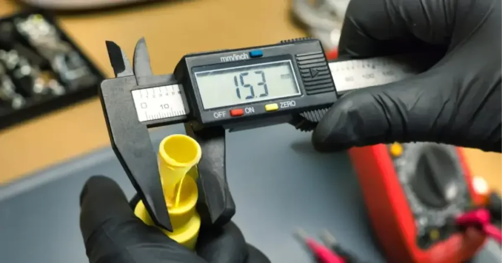 Close-up image showing digital caliper resolution on display