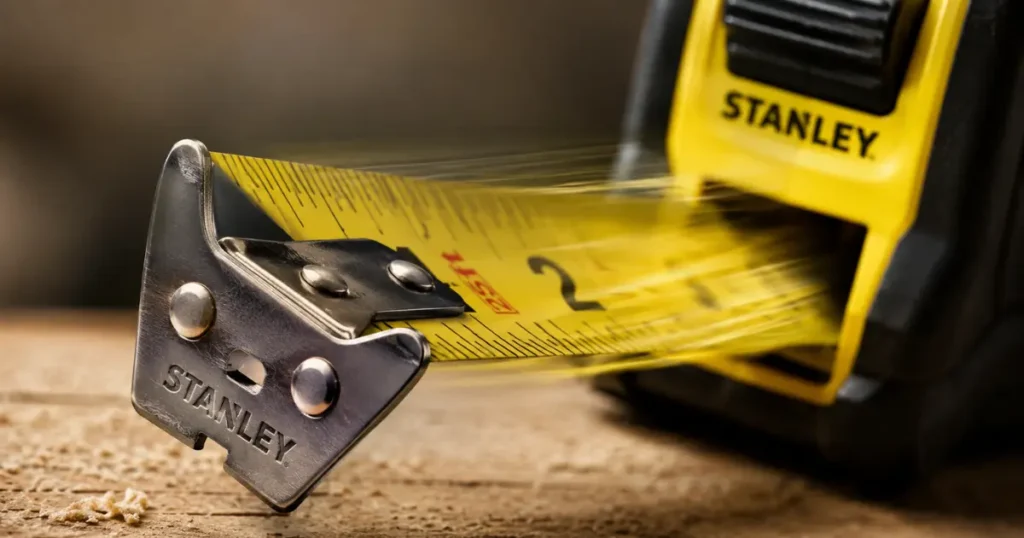 Measuring tape hook movement for accurate inside and outside measurements.