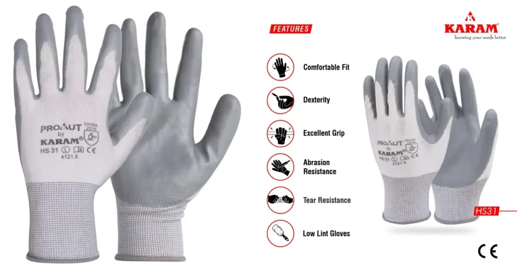 Karam HS31 Nitrile Coated Safety Gloves