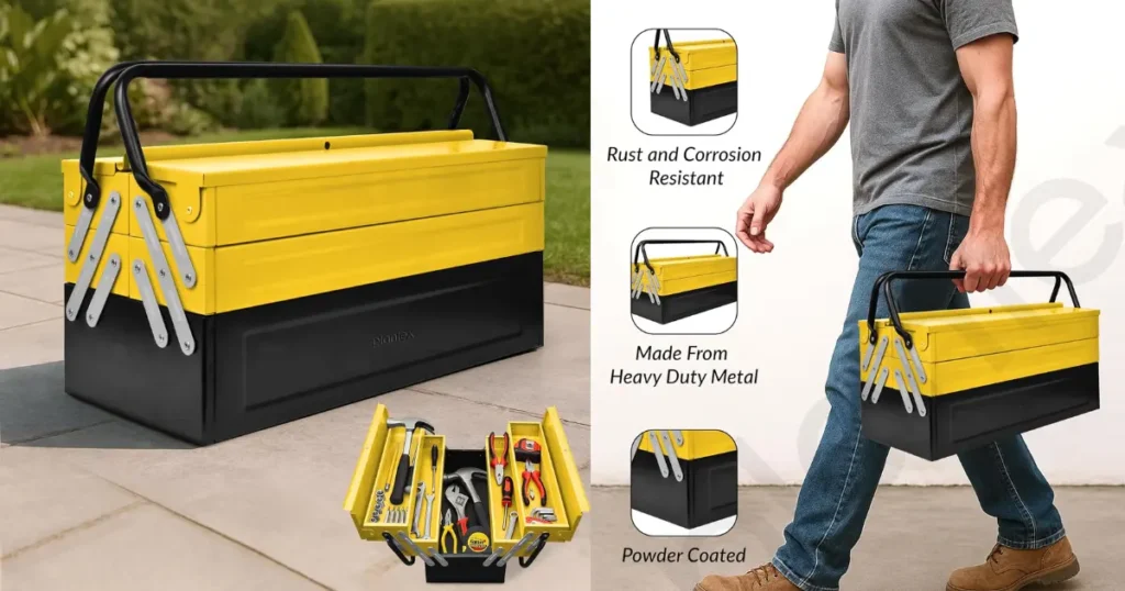 Plantex Tool Box Empty18 Metal Tool Organizer 5- Compartments