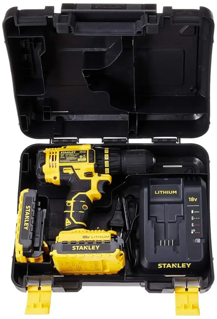 STANLEY SCD20C2K-B1 18V,13mm Li-ion Cordless Drill Machine  Inside Box