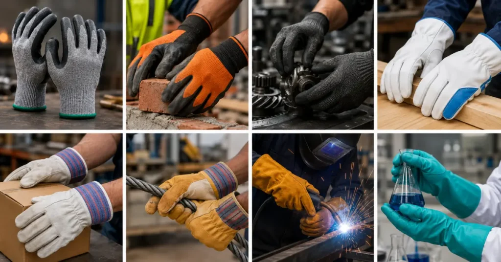 Different Types Of Industrial Safety Gloves For Construction And Workshop Use