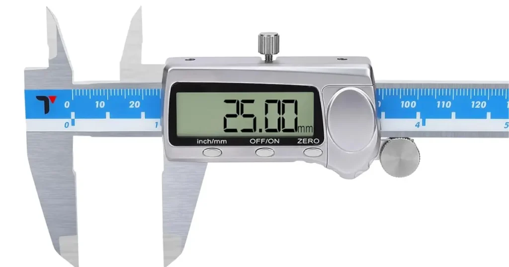 Digital caliper being used in an engineering classroom