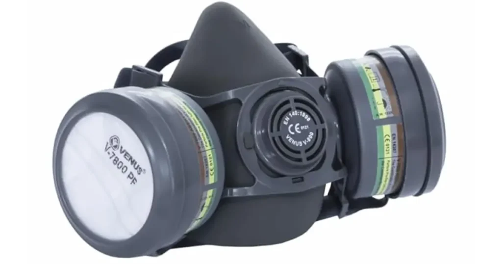 VENUS - V-800 - Half Face Reusable Respirator Mask with V-7800 ABEK1 P2R Multigas Filter Cartridge