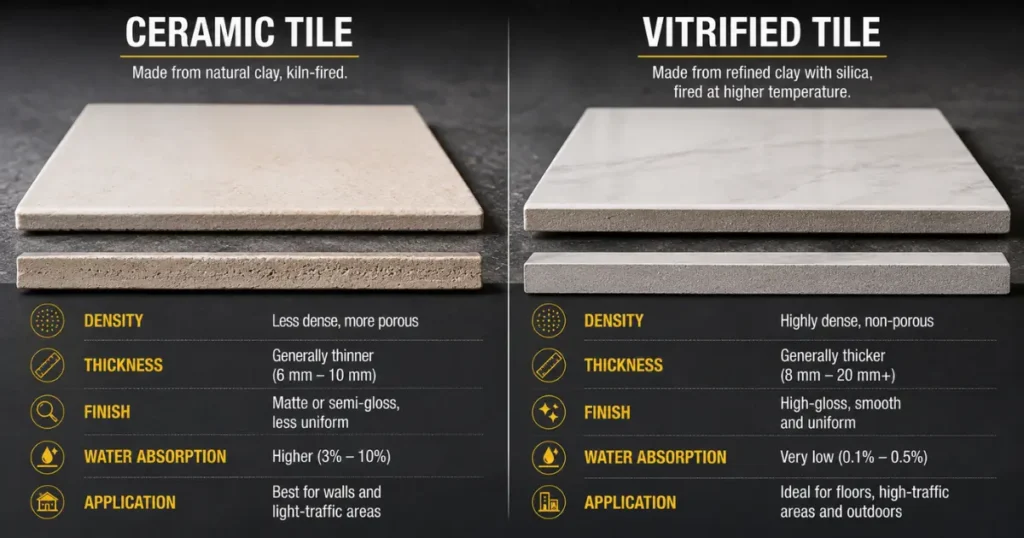 ceramic tile vs vitrified tile comparison