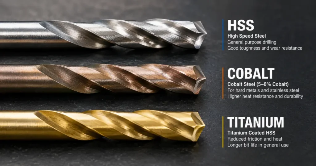  HSS vs cobalt vs titanium drill bits comparison