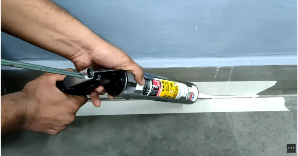 applying silicone sealant using masking tape method