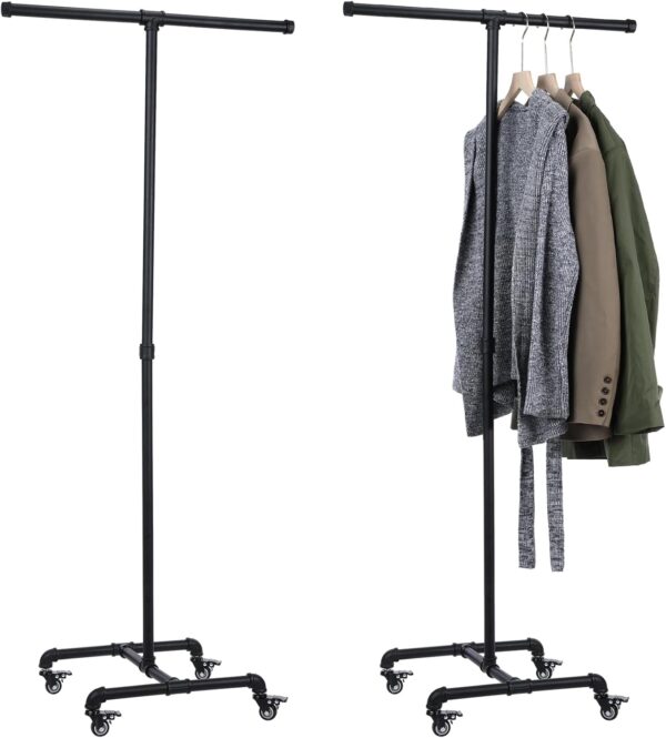 Pipecraft ROLLVIX – Industrial Rolling Clothing Rack Heavy-Duty GI Pipe Garment Stand with Wheels, Mobile Apparel Organizer for Bedroom, Boutique, Laundry & Retail Display, Black Finish Pipecraft ROLLVIX – Industrial Rolling Clothing Rack Heavy-Duty GI Pipe Garment Stand with Wheels, Mobile Apparel Organizer for Bedroom, Boutique, Laundry & Retail Display, Black Finish