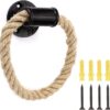 Pipe Craft ROPTRA – Rustic Industrial Rope Towel Ring, Heavy-Duty GI Pipe Wall Mounted Hand Towel Holder for Bathroom, Wash Basin and Kitchen, Natural Jute Rope with Black Hardware. Pipe Craft ROPTRA – Rustic Industrial Rope Towel Ring, Heavy-Duty GI Pipe Wall Mounted Hand Towel Holder for Bathroom, Wash Basin and Kitchen, Natural Jute Rope with Black Hardware.