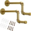 Pipecraft RAVTO GOLD – Luxury Industrial Wall Mounted L-Shaped GI Pipe Clothing Rack Set of 2