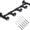 Pipecraft Bronx – Industrial Iron Pipe Wall Hook Rack | 5-Hook Heavy-Duty Coat & Bag Hanger | Rustic Vintage Wall Mounted Organizer | Matte Black Finish