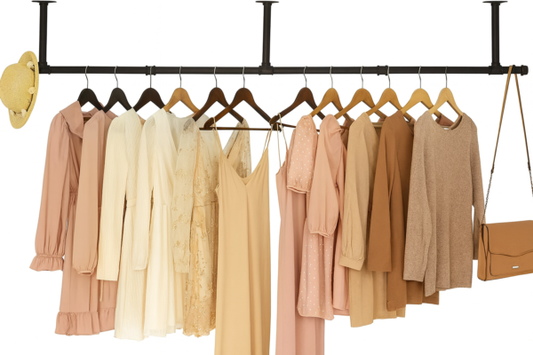Pipecraft SKYLINQ – Extra-Long Industrial Ceiling Mounted Clothing Rack, Heavy-Duty GI Pipe Overhead Garment Hanging for Bedroom, Closet, Laundry, Walk-In Wardrobe, Boutique and Retail Display-Black