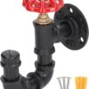 Pipecraft NEXOR – Industrial Valve Wall Hook | Heavy-Duty Iron Pipe U-Shaped Hook with Red Tap Handle for Coats, Bags & Towels | Matte Black Finish Pipecraft NEXOR – Industrial Valve Wall Hook | Heavy-Duty Iron Pipe U-Shaped Hook with Red Tap Handle for Coats, Bags & Towels | Matte Black Finish