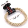 2 Pipe Craft ROPTRA – Rustic Industrial Rope Towel Ring, Heavy-Duty GI Pipe Wall Mounted Hand Towel Holder for Bathroom, Wash Basin and Kitchen, Natural Jute Rope with Matte Black Hardware, Farmhouse Vintage and Industrial Décor