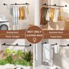 Pipe Craft SKYLINQ – Extra-Long Industrial Ceiling Mounted Clothing Rack, Heavy-Duty GI Pipe Overhead Garment Hanging System for Bedroom, Closet, Laundry, Walk-In Wardrobe, Boutique and Retail Display, Matte Black Finish