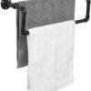 Pipe Craft STACKRO – Industrial Double-Layer Iron Pipe Clothing Rack | Wall Mounted Garment Bar & Towel Holder | Heavy-Duty Rustic Closet Organizer | Matte Black Finish