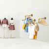Pipe Craft RAVTO GOLD – Luxury Industrial Wall Mounted L-Shaped GI Pipe Clothing Rack Set of 2