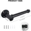 2 Pipe Craft NUTO – Industrial Iron Pipe Toilet Paper Holder | Rustic Wall Mounted Tissue Holder for Bathroom | Heavy-Duty Matte Black Finish