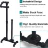 3 Pipe Craft GRUNDO – Industrial Free-Standing Toilet Paper Holder with Storage | Heavy-Duty Iron Pipe Bathroom Stand | Fits Standard & Jumbo Rolls | Matte Black Rustic Design