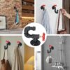 3 Pipe Craft NEXOR – Industrial Valve Wall Hook | Heavy-Duty Iron Pipe U-Shaped Hook with Red Tap Handle for Coats, Bags & Towels | Matte Black Finish
