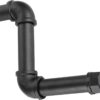 Pipe Craft RAVTO BLACK – Industrial Wall Mounted L-Shaped GI Pipe Clothing Rack Set of 2