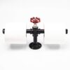 Pipe Craft REDLINQ – 12-inch Industrial Valve Towel & Tissue Holder | Iron Pipe Bar with Red Tap Handle | Rustic Vintage Wall Mounted Hardware | Black Finish