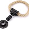 3 Pipe Craft ROPTRA – Rustic Industrial Rope Towel Ring, Heavy-Duty GI Pipe Wall Mounted Hand Towel Holder for Bathroom, Wash Basin and Kitchen, Natural Jute Rope with Matte Black Hardware, Farmhouse Vintage and Industrial Décor
