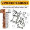 3 Metric M12 Stainless Steel 202 Grade Allen Bolt Hex Socket Head Cap Screws Nuts & Washers Assortment Kit with Allen Keys & Storage Box - 59 Pieces
