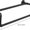 Pipe Craft STACKRO – Industrial Double-Layer Iron Pipe Clothing Rack | Wall Mounted Garment Bar & Towel Holder | Heavy-Duty Rustic Closet Organizer | Matte Black Finish
