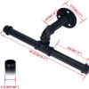 Pipe Craft CANTRO – Industrial Iron Pipe Double-Bar Clothes Rack | Wall Mounted Garment Hanging Rod with Dual Arms | Matte Black Finish